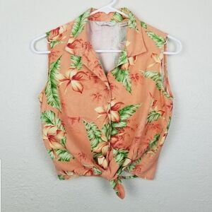 Tommy Bahama| Tropical printed tie crop top